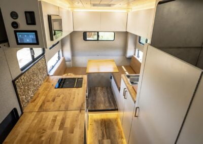 The Acadia_FordF350 Truck Camper_Cab-over-bed view